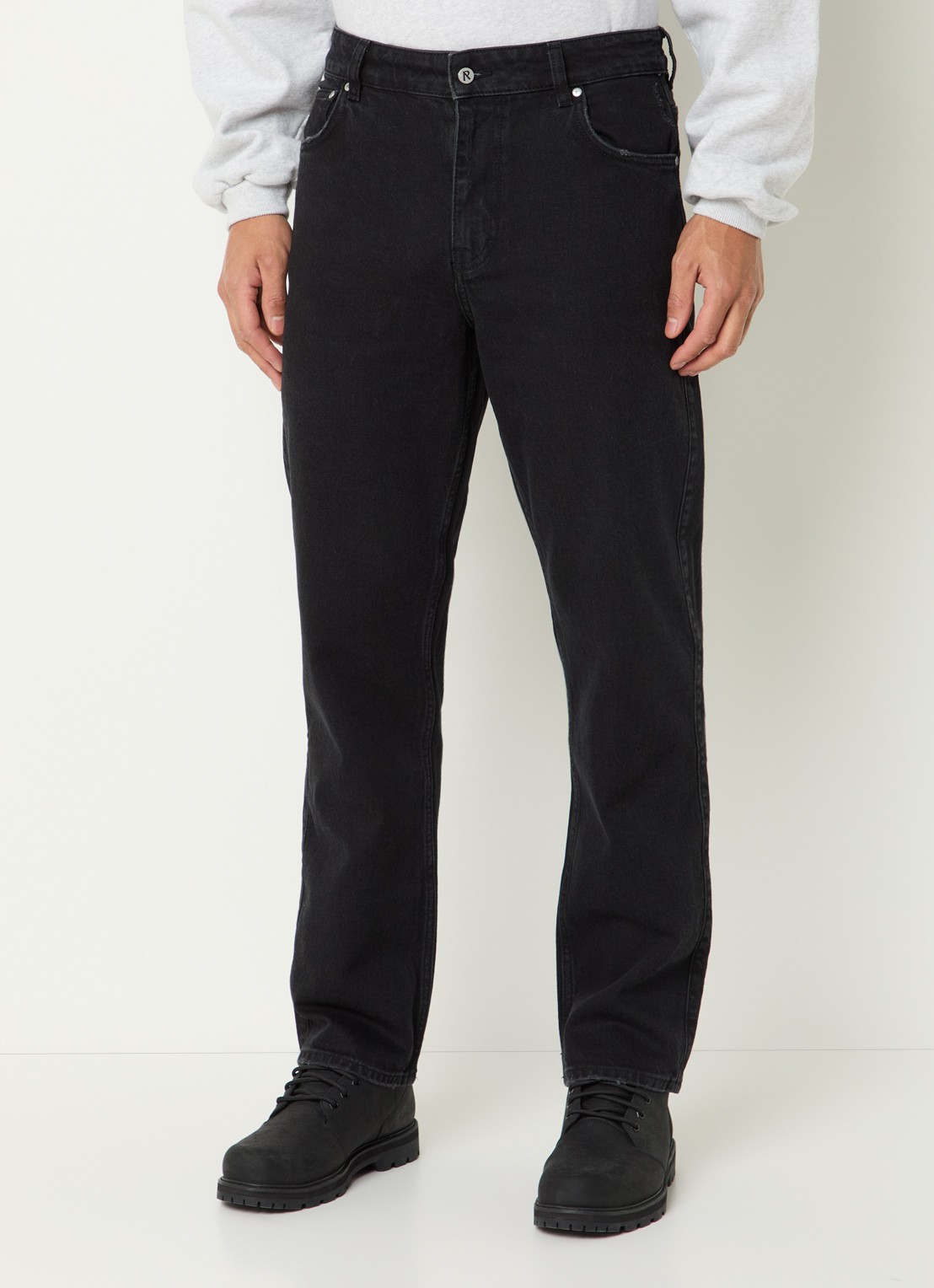 Represent R2 straight leg jeans met gekleurde wassing - detail 4 zwart