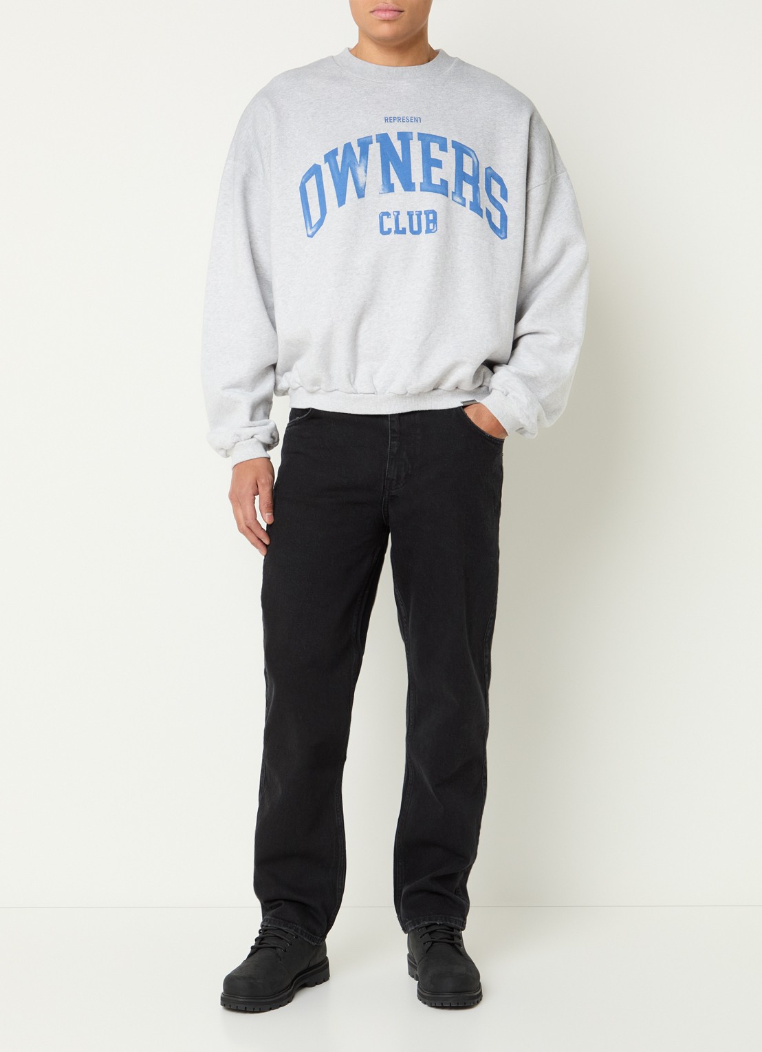 Represent R2 straight leg jeans met gekleurde wassing - voorkant 2 zwart
