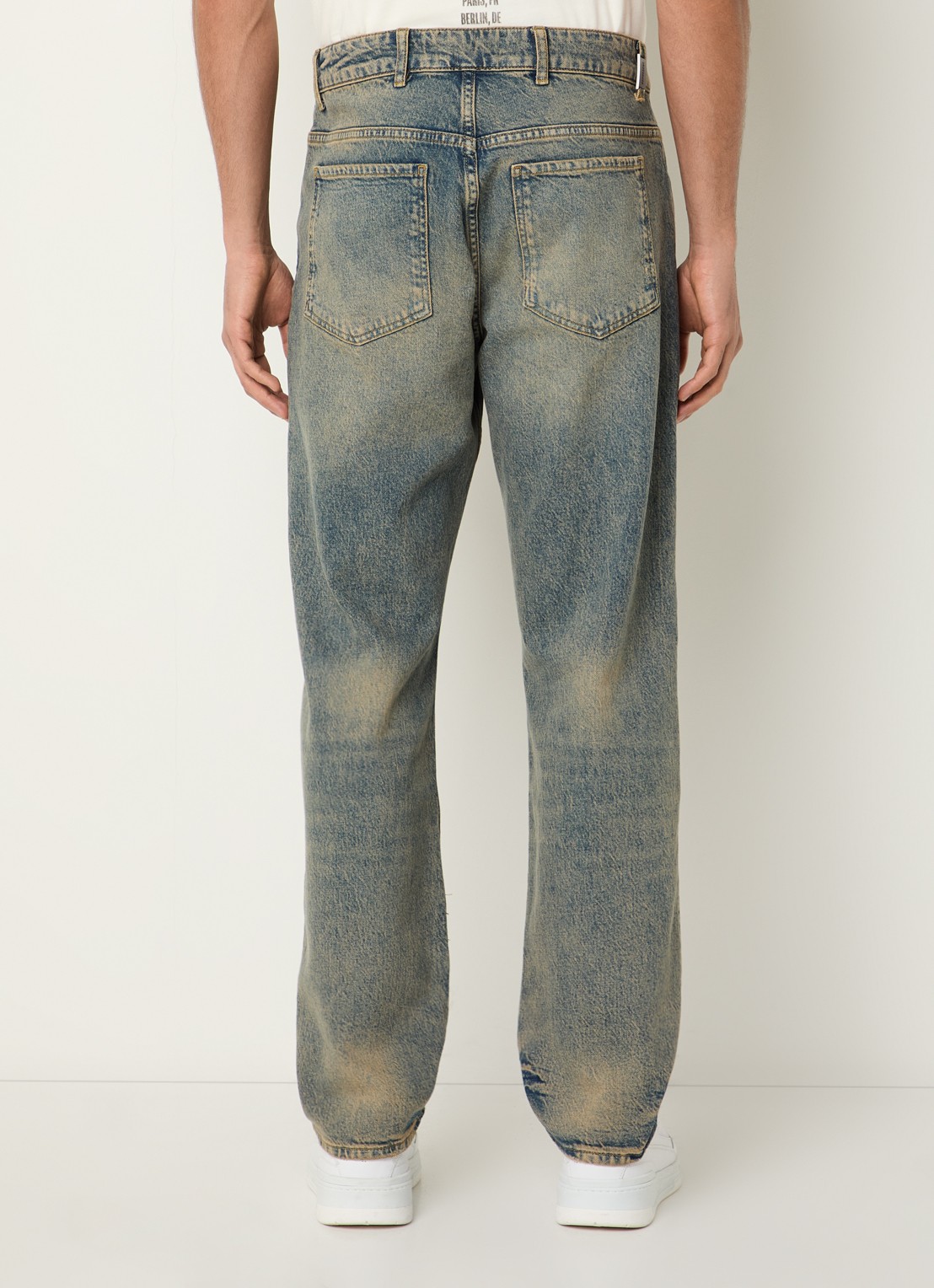 Represent R2 straight leg jeans met gekleurde wassing - achterkant 3 blauw