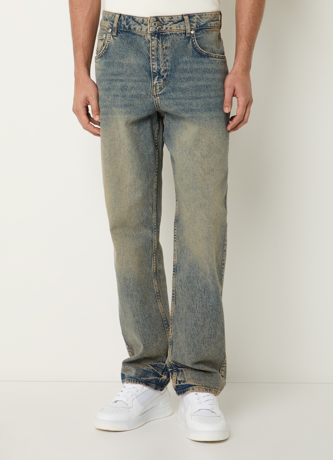 Represent R2 straight leg jeans met gekleurde wassing - detail 4 blauw