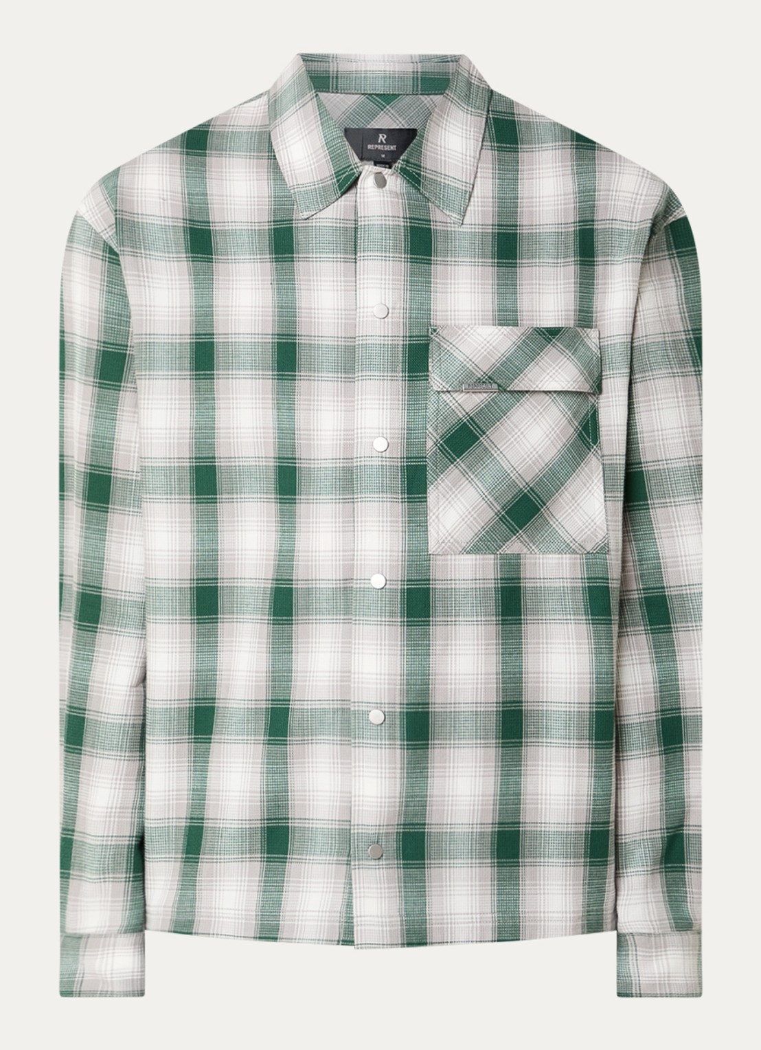 Represent Regular fit overhemd met ruitdessin - voorkant 2 groen