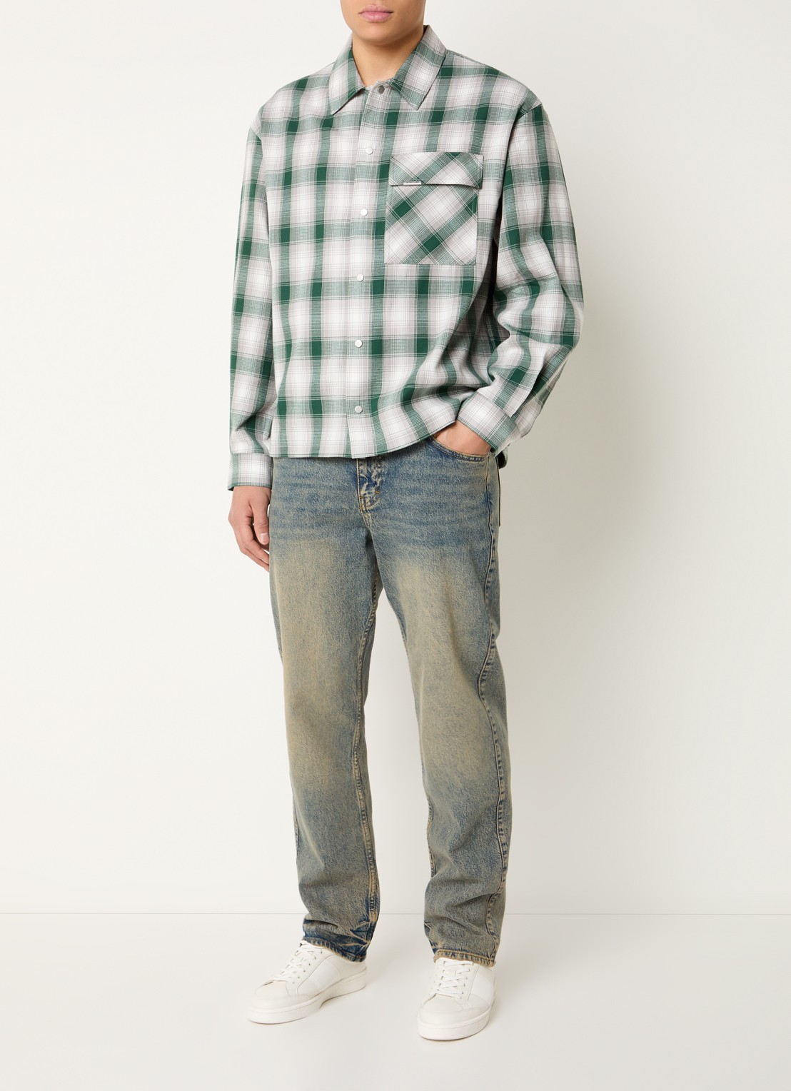 Represent Regular fit overhemd met ruitdessin - voorkant 3 groen