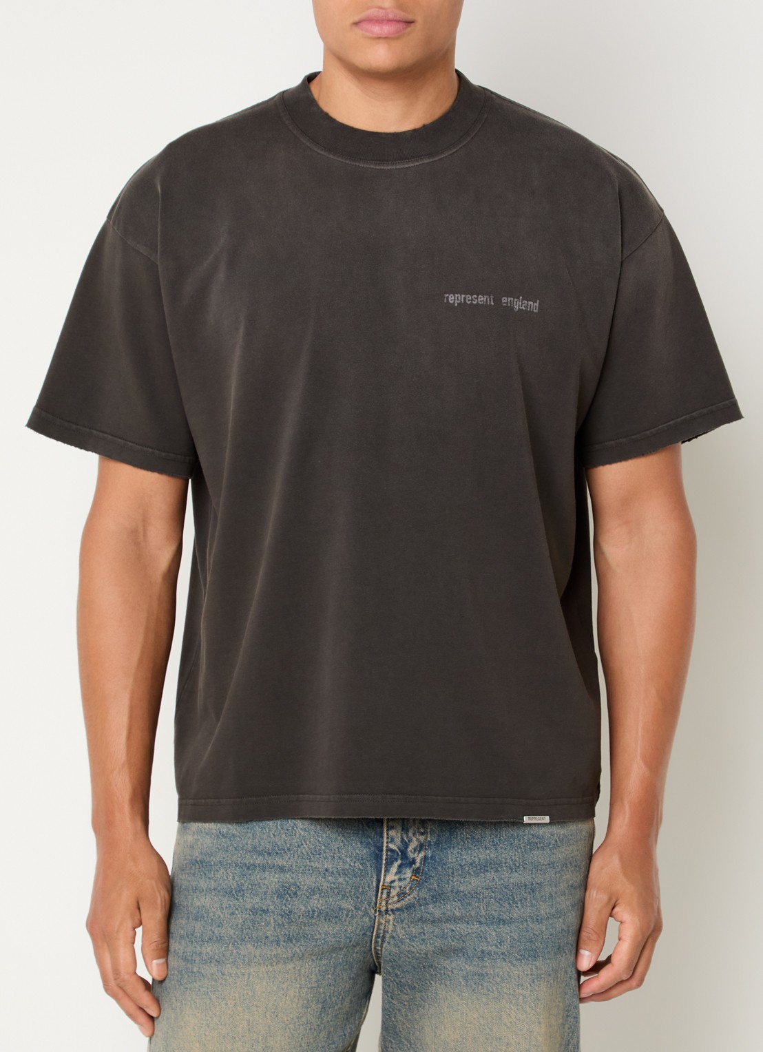 Represent Resent T-shirt met logo- en backprint - achterkant 4 donkerbruin