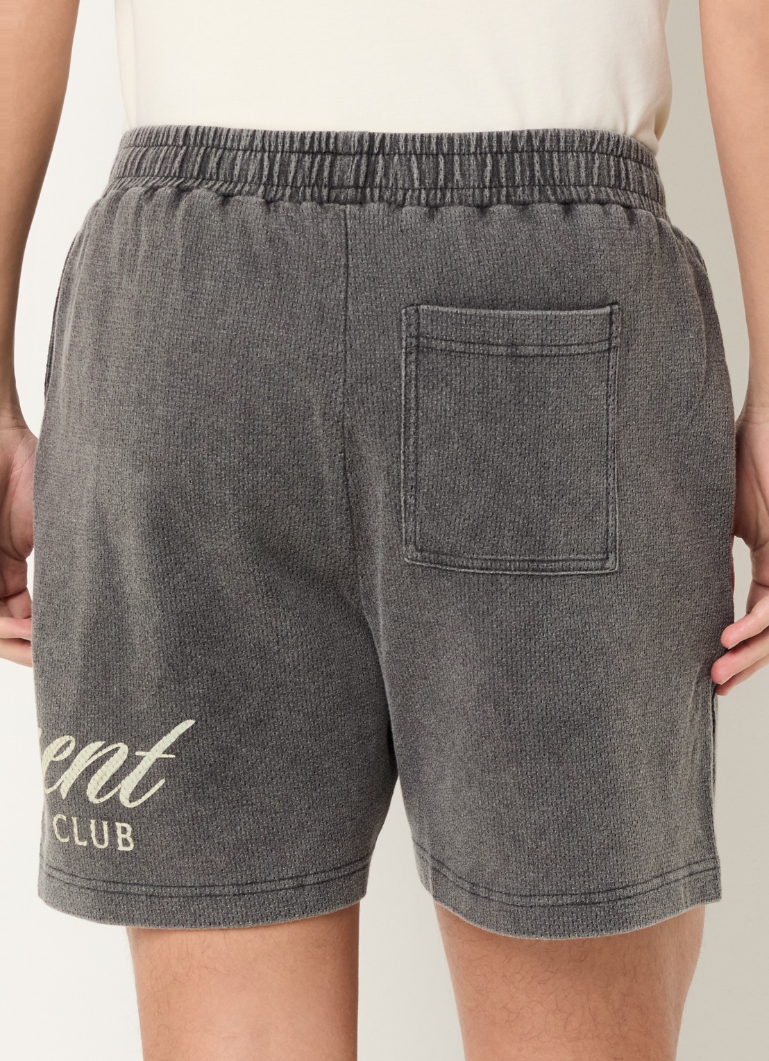 Represent Script straight fit korte broek met logo - achterkant 4 grijs
