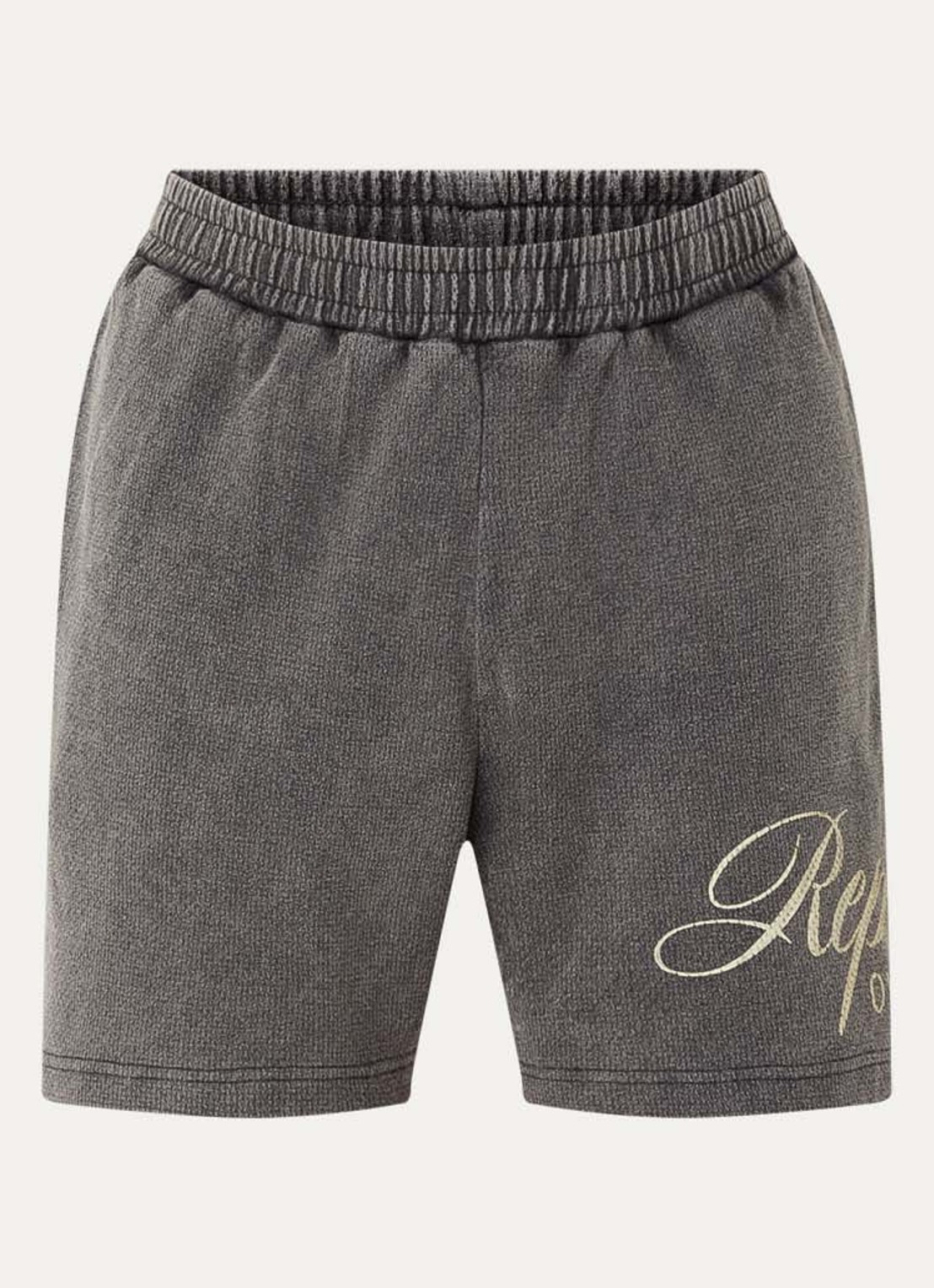 Represent Script straight fit korte broek met logo - voorkant grijs