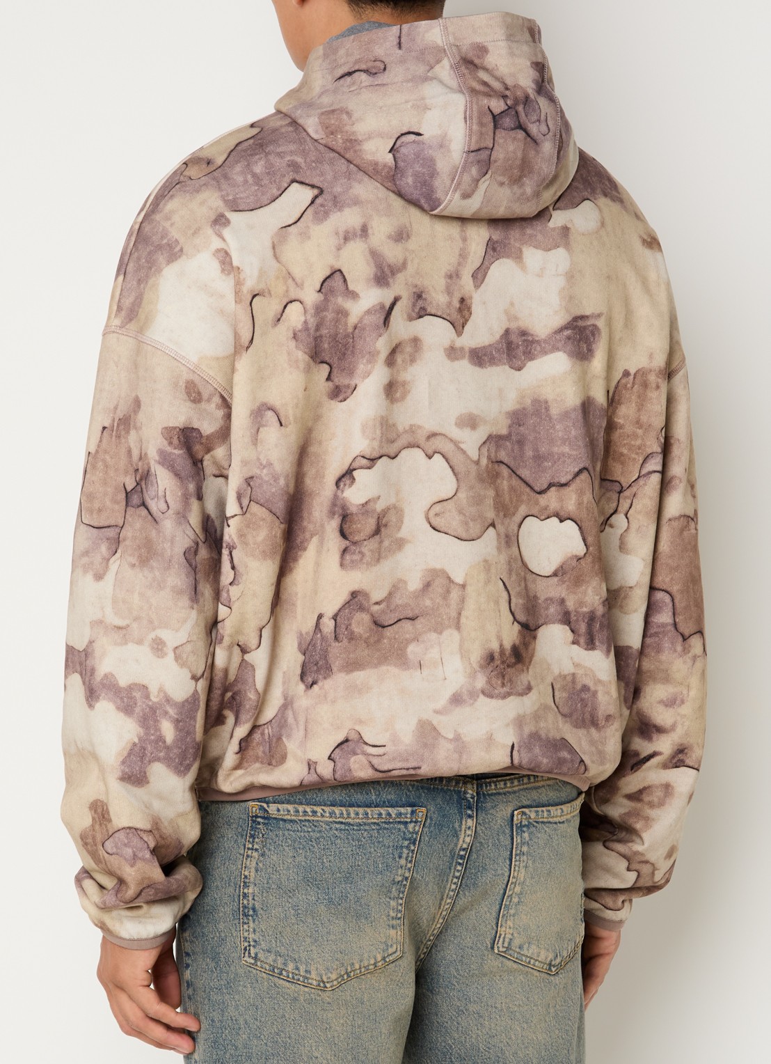 Represent Storm hoodie met print en kangoeroezak - achterkant 5 beige