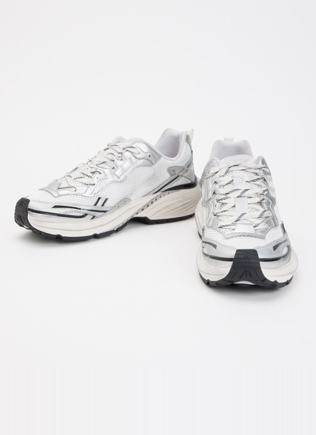 Represent Storm-Torn sneaker van mesh met metallic details - detail 3 gebroken wit