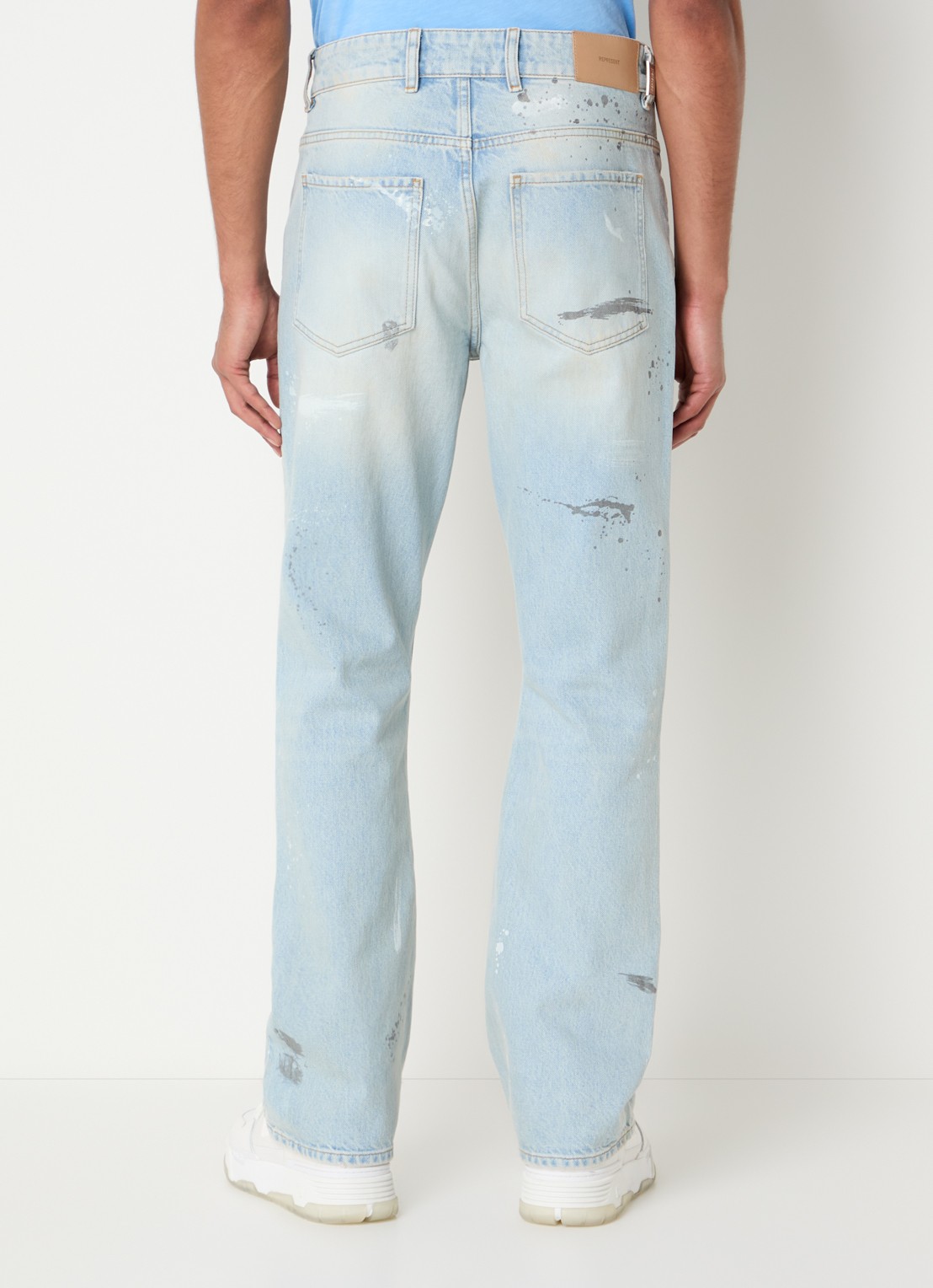 Represent Straight leg jeans met destroyed afwerking - achterkant 5 blauw