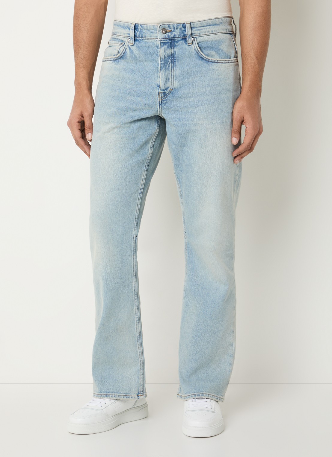 Represent Straight leg jeans met lichte wassing  - detail indigo