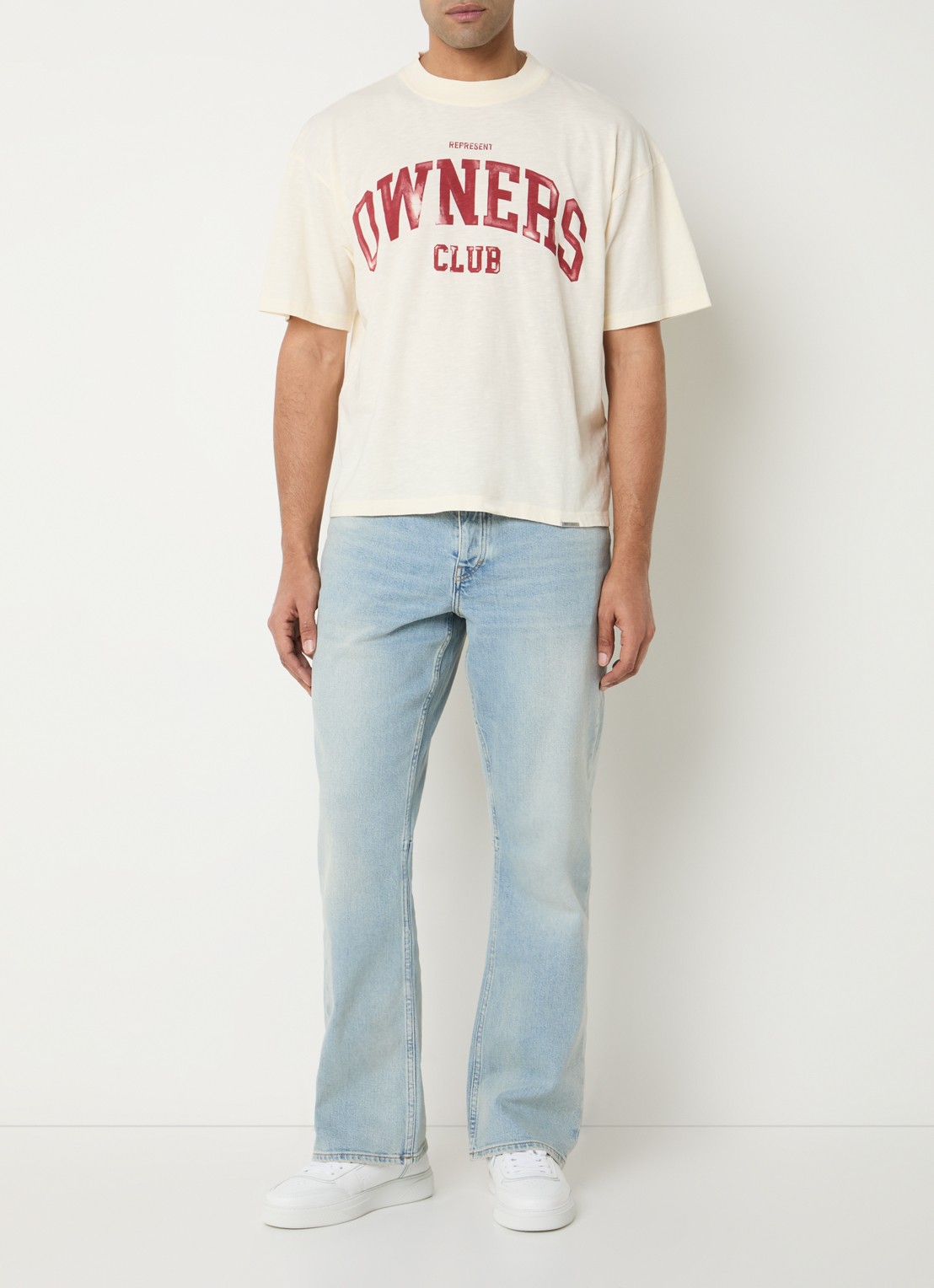 Represent Straight leg jeans met lichte wassing  - voorkant 4 indigo