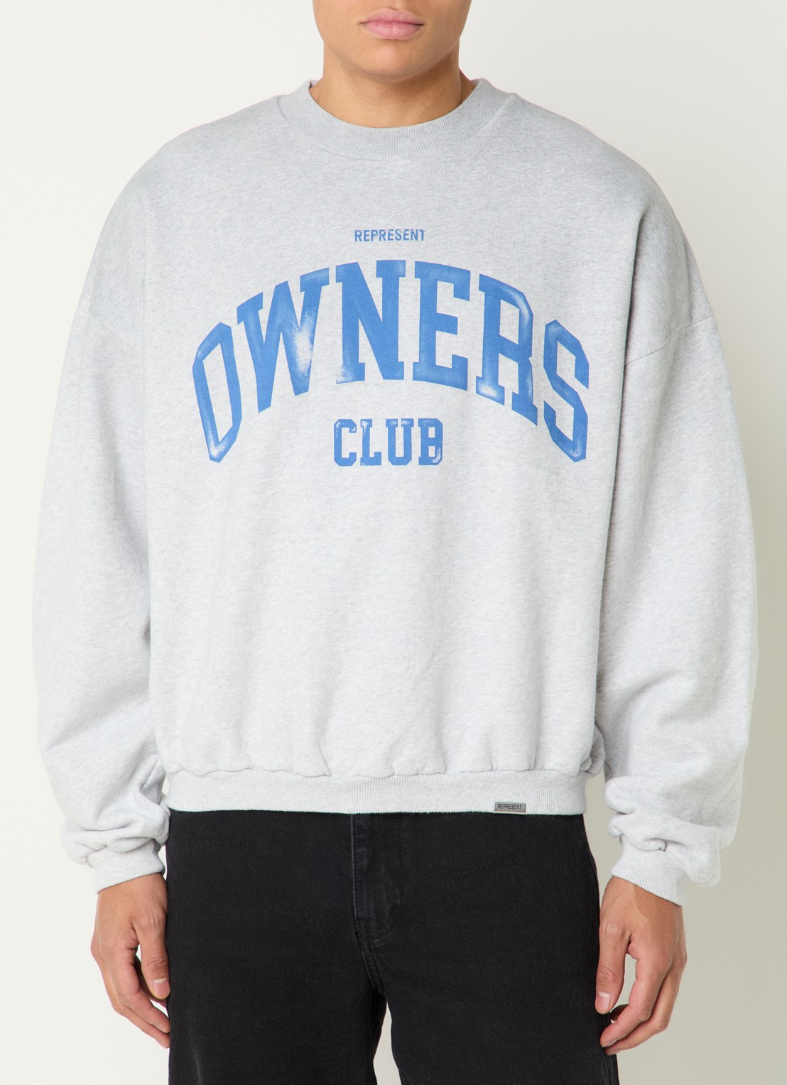 Represent Sweater met logoprint - detail 4 grijsmele