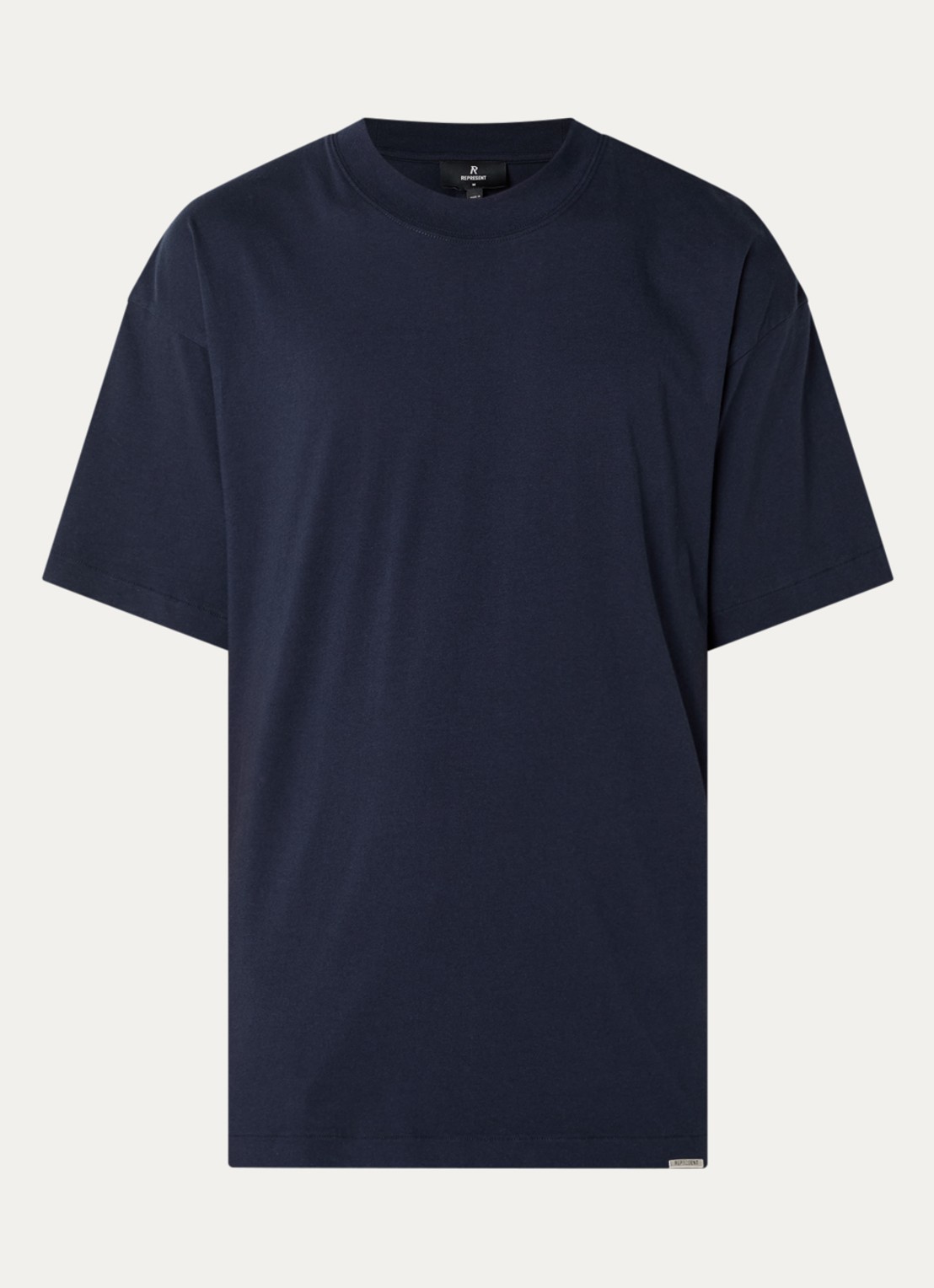 Represent T-shirt met logo- en backprint - voorkant donkerblauw