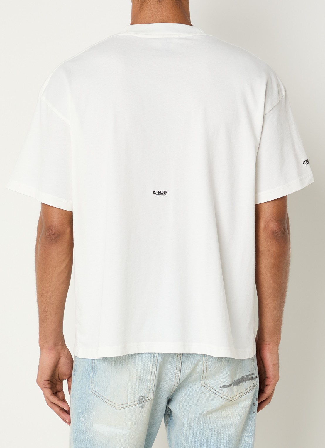 Represent T-shirt met logo - achterkant 4 gebroken wit