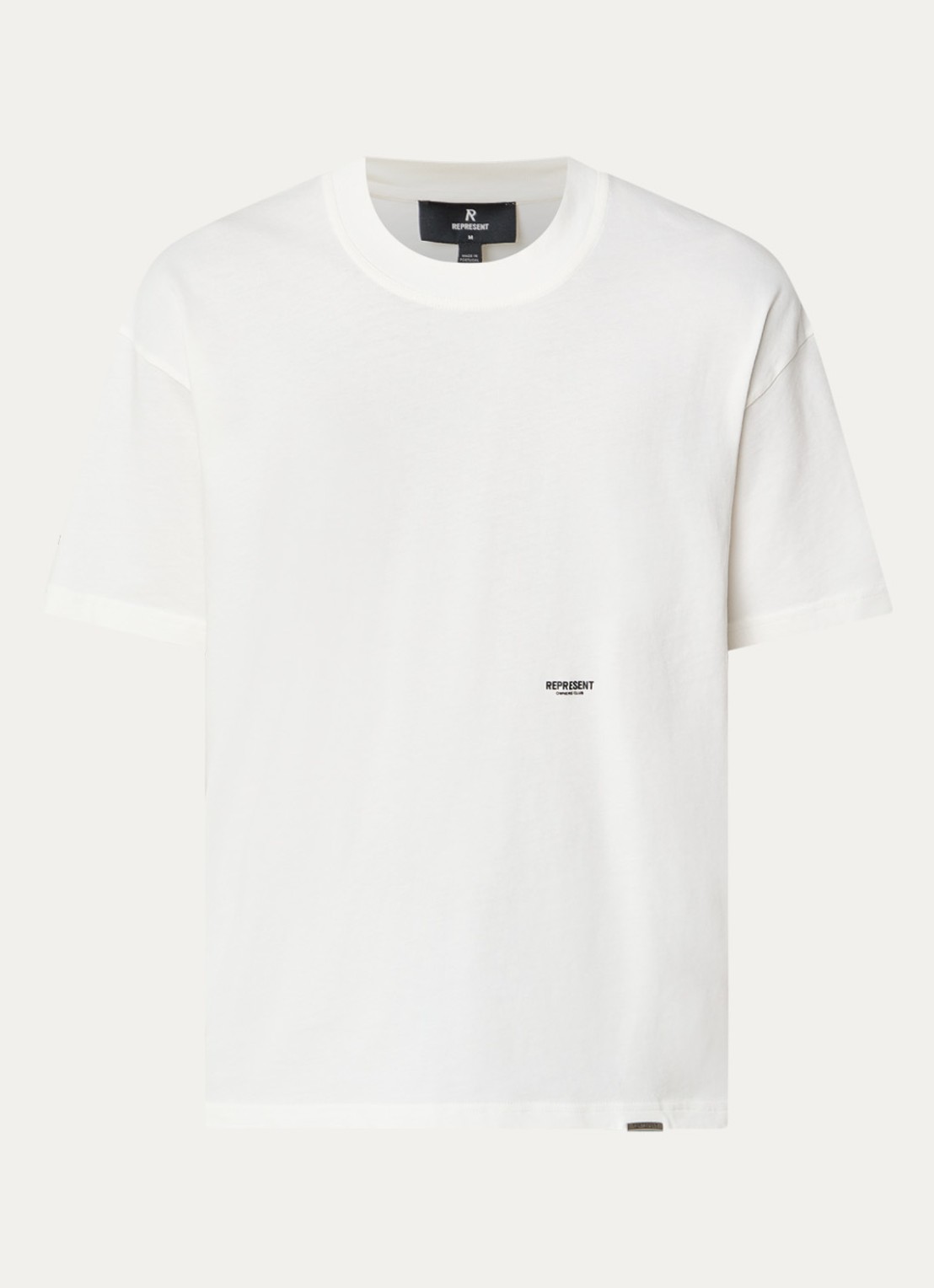 Represent T-shirt met logo - voorkant gebroken wit