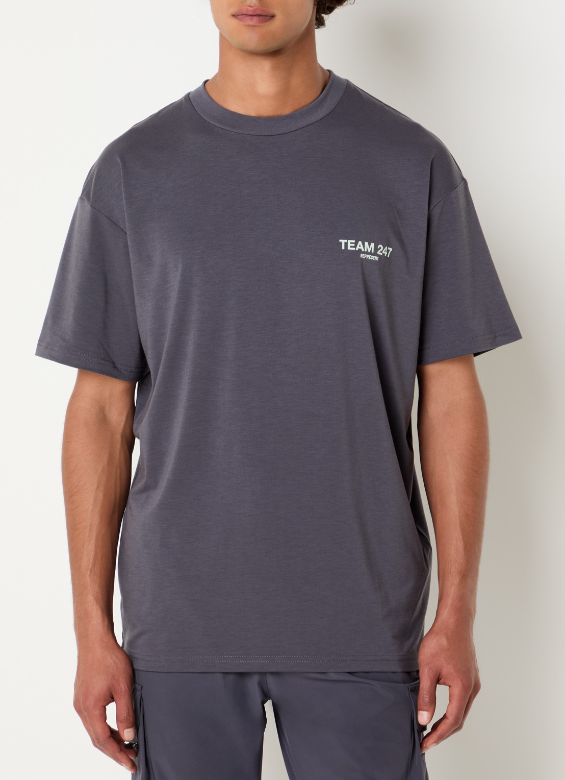 Represent T-shirt met logoprint - achterkant antraciet