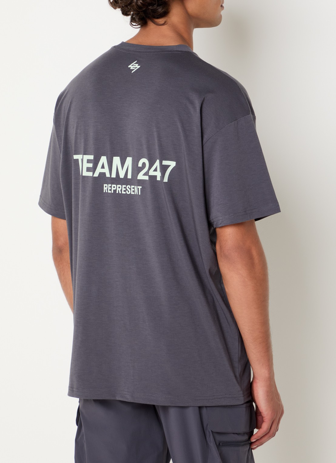 Represent T-shirt met logoprint - detail 2 antraciet