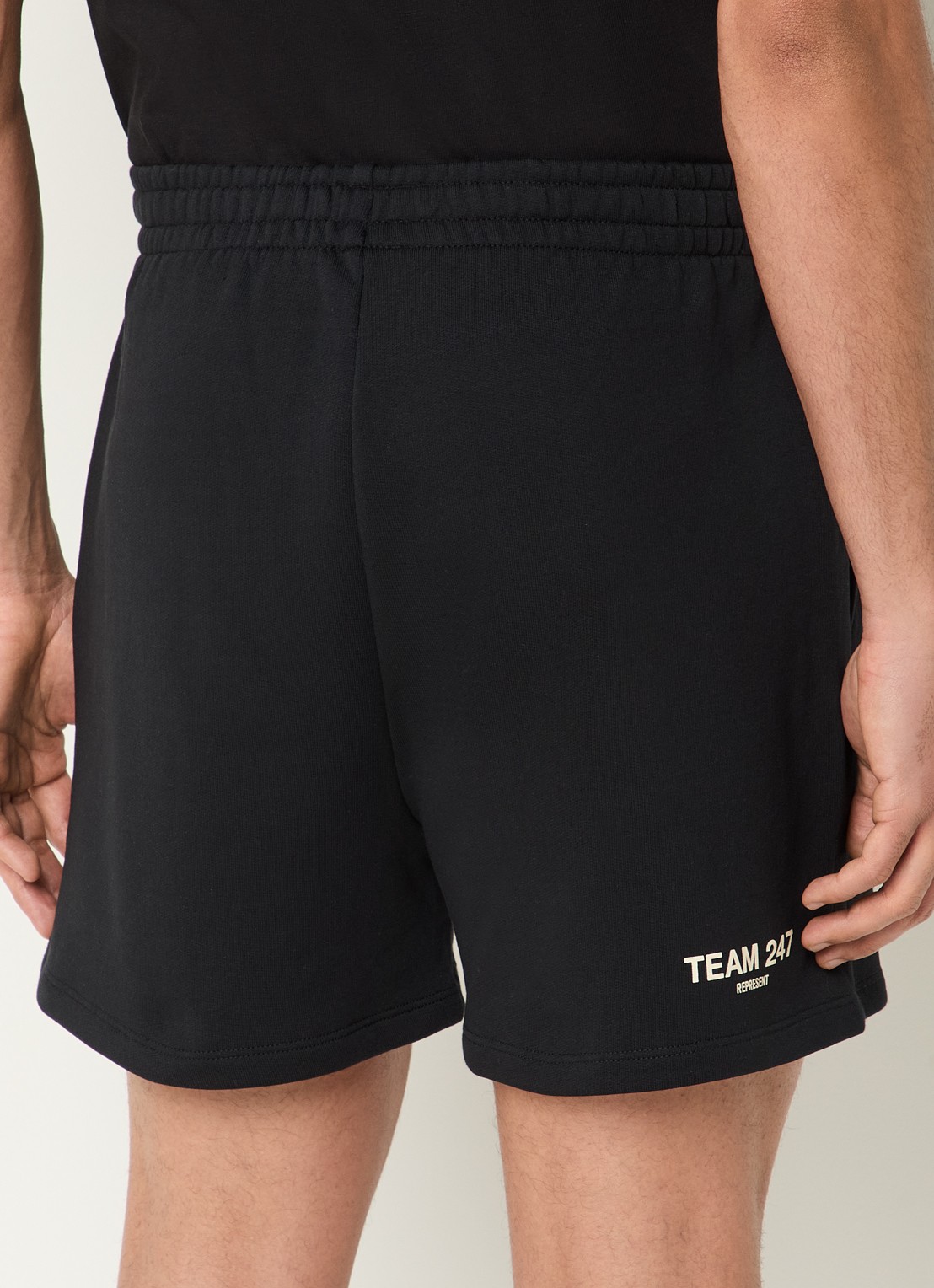 Represent Team 247 straight fit korte joggingbroek met logo - achterkant 3 zwart