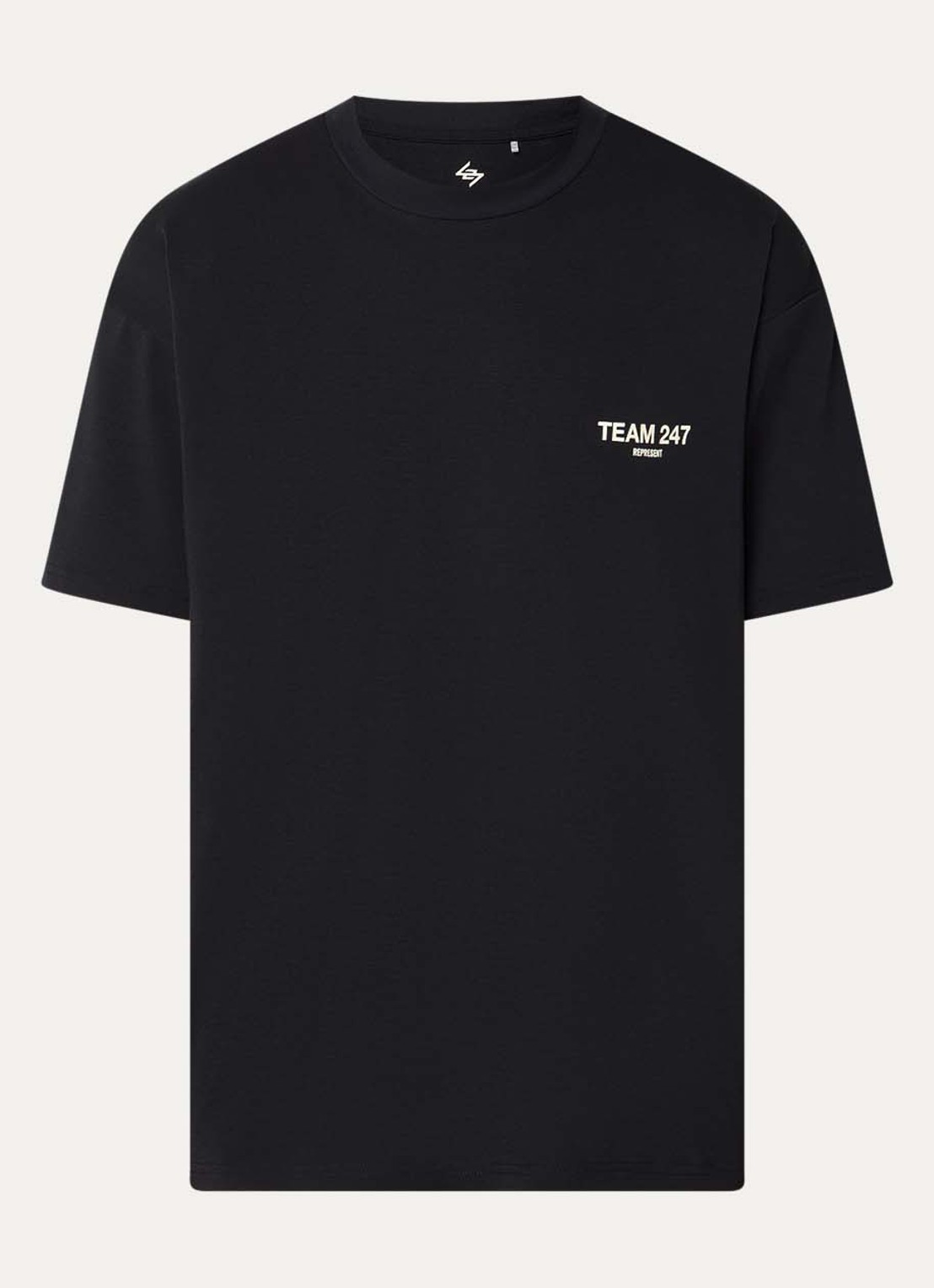 Represent Team 247 T-Shirt met logo- en backprint - voorkant zwart