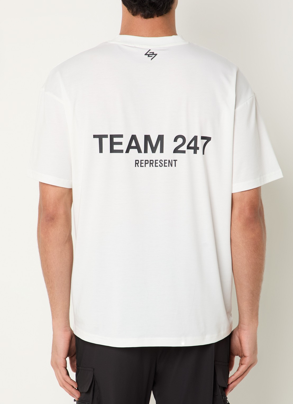Represent Team 247 T-Shirt met logo- en backprint - detail wit