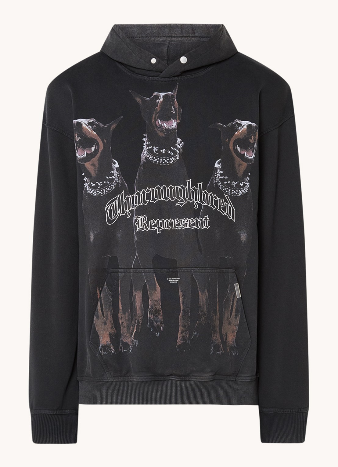 Represent Thoroughbred hoodie met logoprint - voorkant zwart