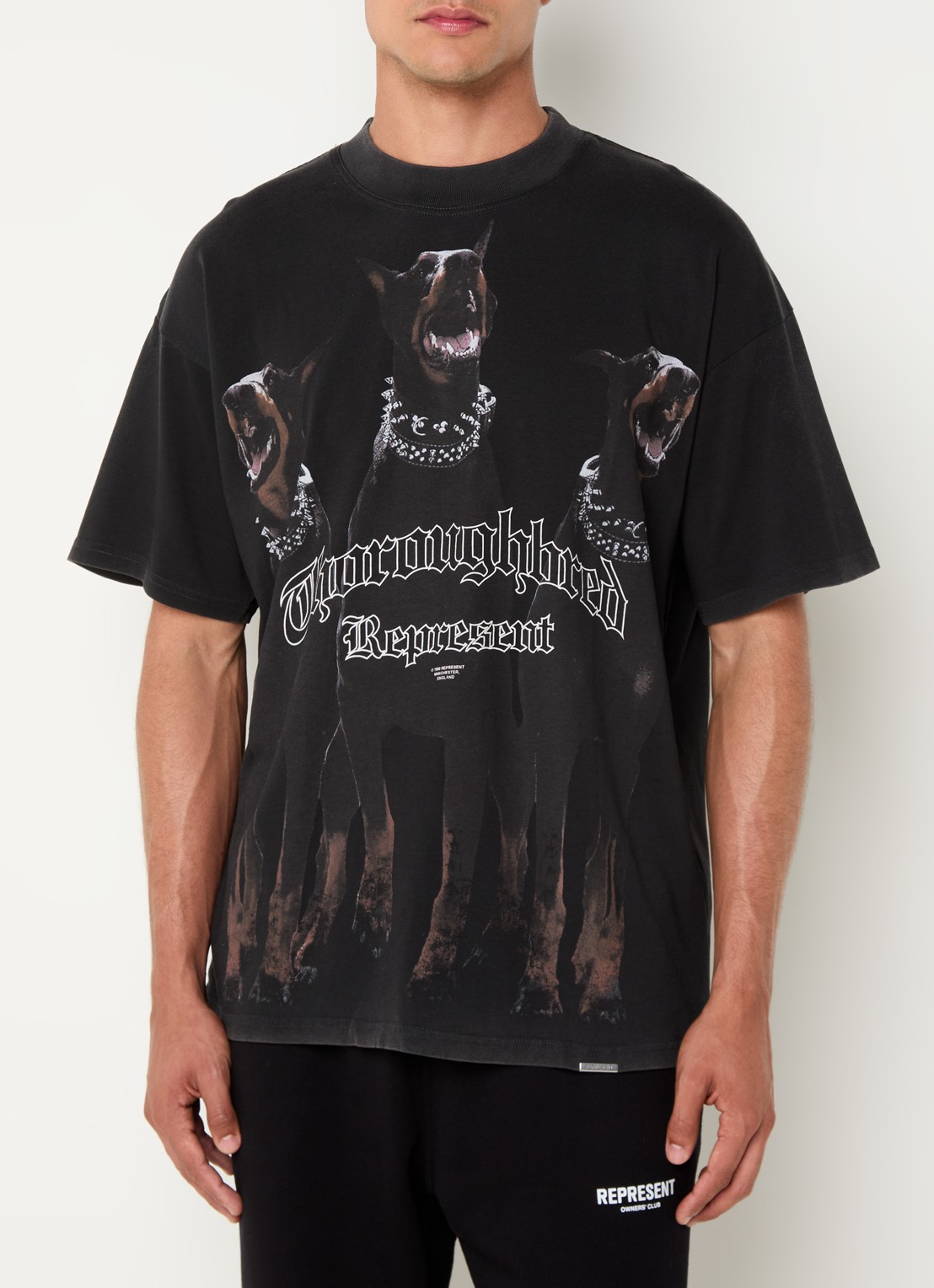 Represent Thoroughbred T-shirt met logoprint - detail 4 zwart