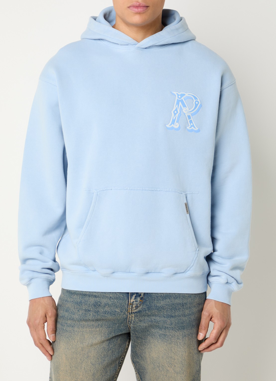 Represent Western Initial hoodie met logoborduring - detail 4 lichtblauw