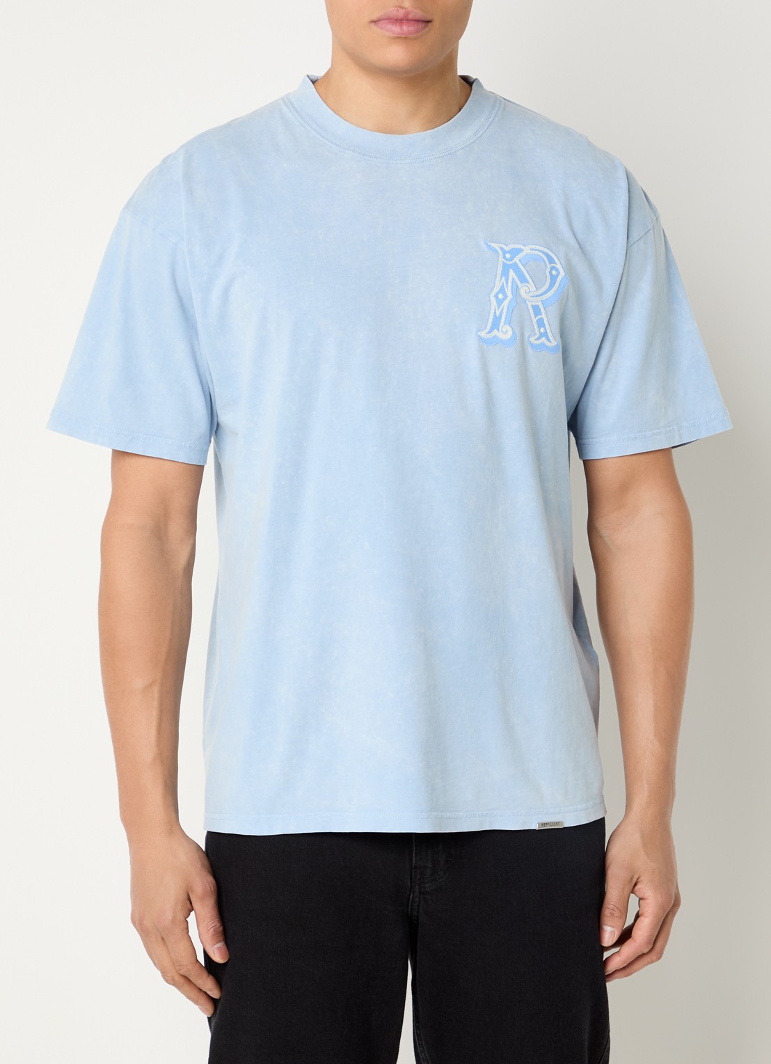 Represent Western Initial T-shirt met logoborduring - detail 3 lavendel