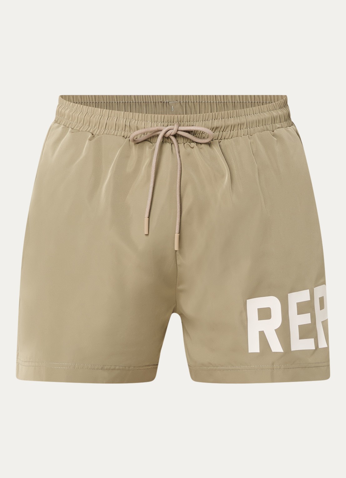 Represent Zwemshorts met logoprint en steekzakken  - voorkant 2 khaki