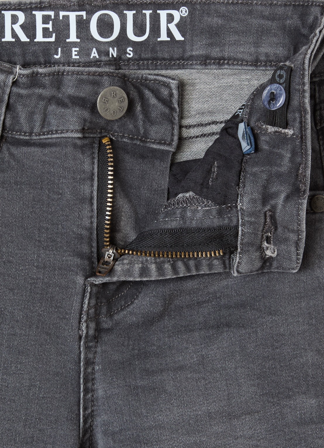 Retour Jeans Celeste wide leg jeans met stretch - detail 3 grijs
