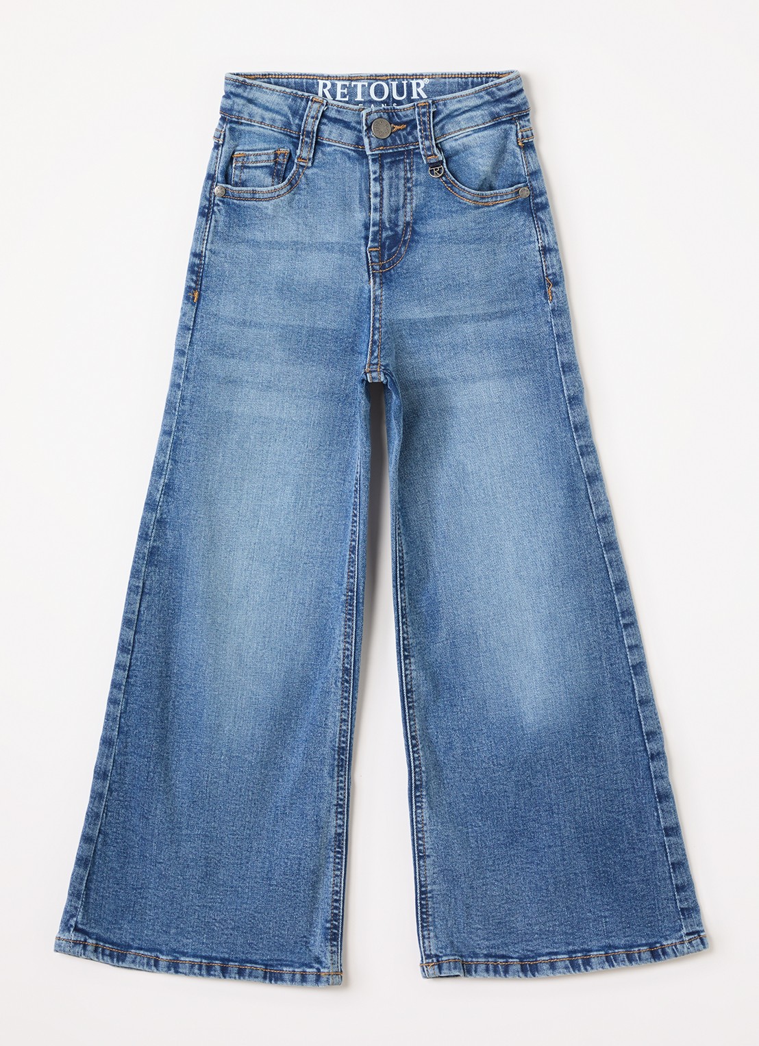 Retour Jeans Celeste wide leg jeans met stretch - voorkant 2 indigo