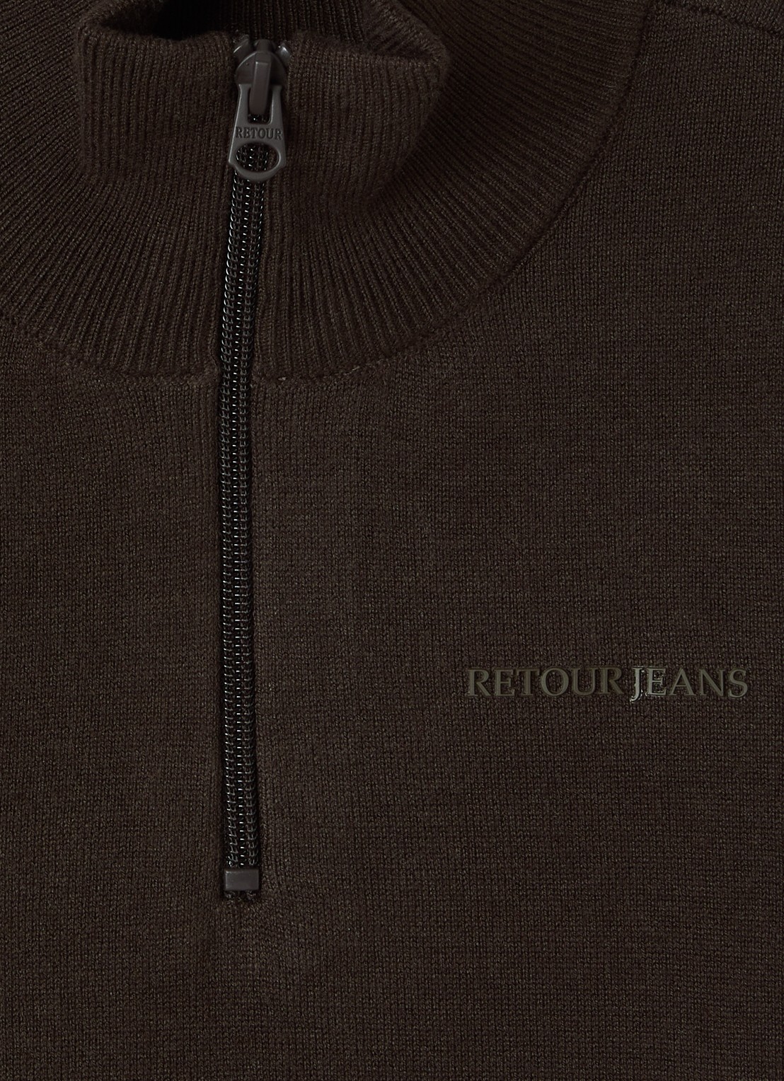 Retour Jeans Charles pullover met opstaande kraag - detail 3 donkerbruin