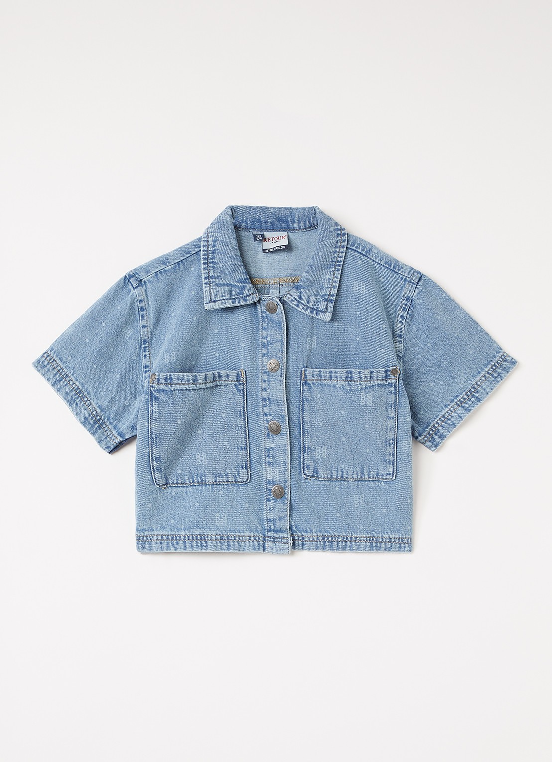 Retour Jeans Flore blouse van denim - voorkant indigo