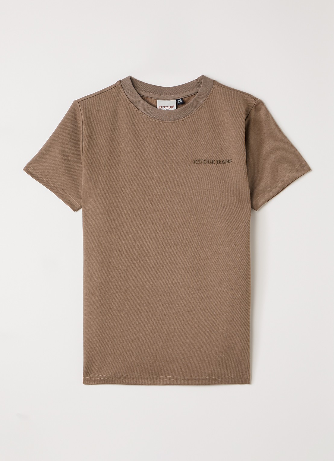 Retour Jeans Gustav T-shirt met logo - voorkant lichtbruin