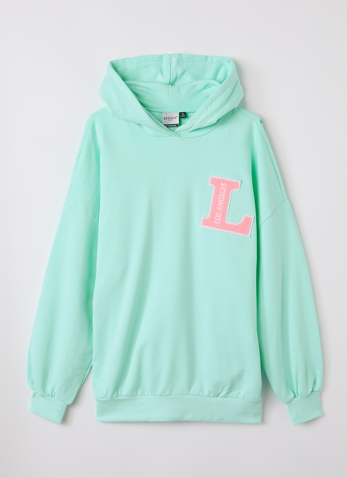 Retour Jeans Isla hoodie met borduring - voorkant mint