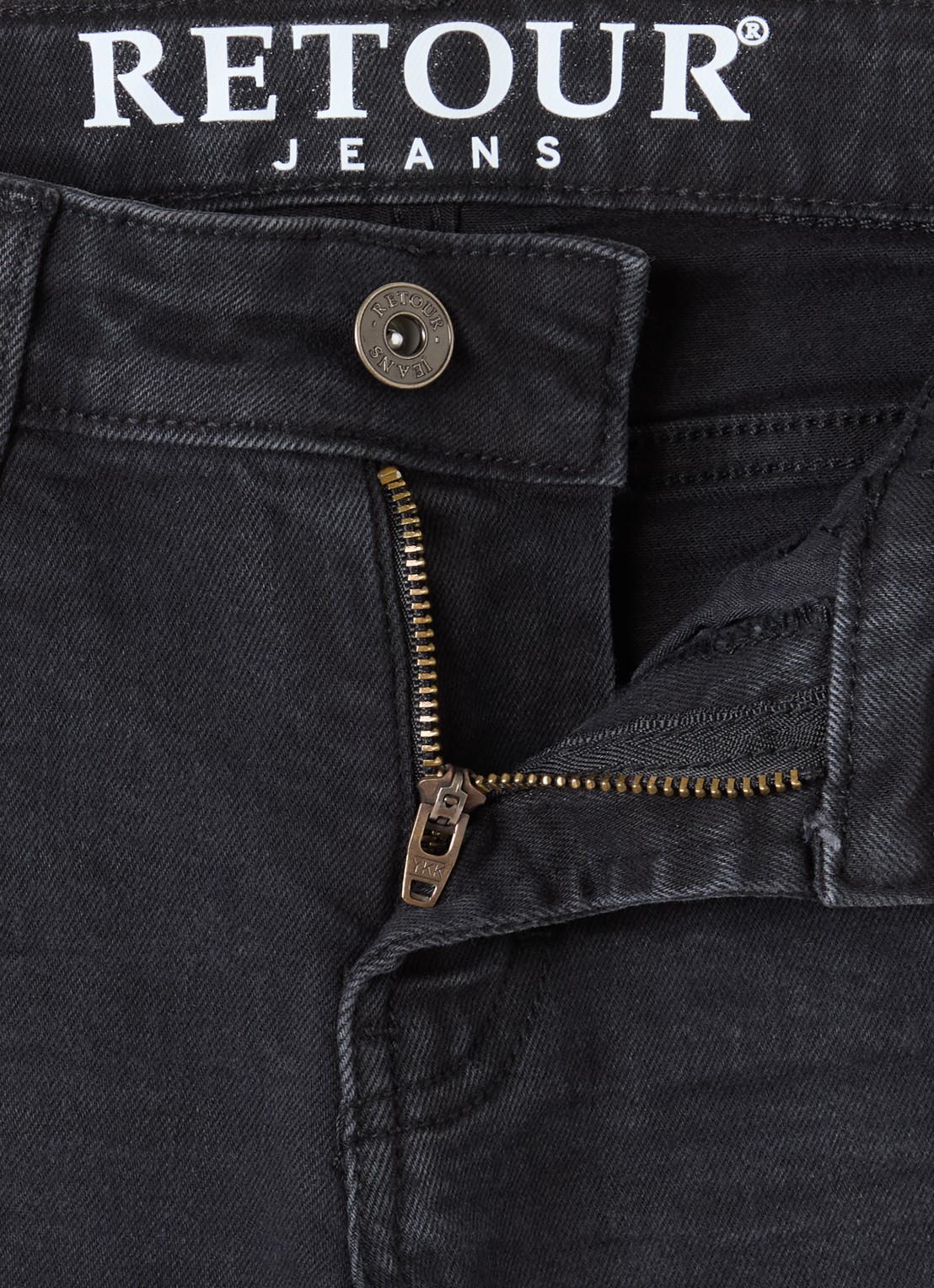 Retour Jeans James straight leg jeans met steekzakken - detail zwart