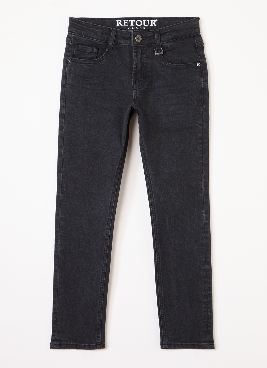 Retour Jeans James straight leg jeans met steekzakken - voorkant 2 zwart