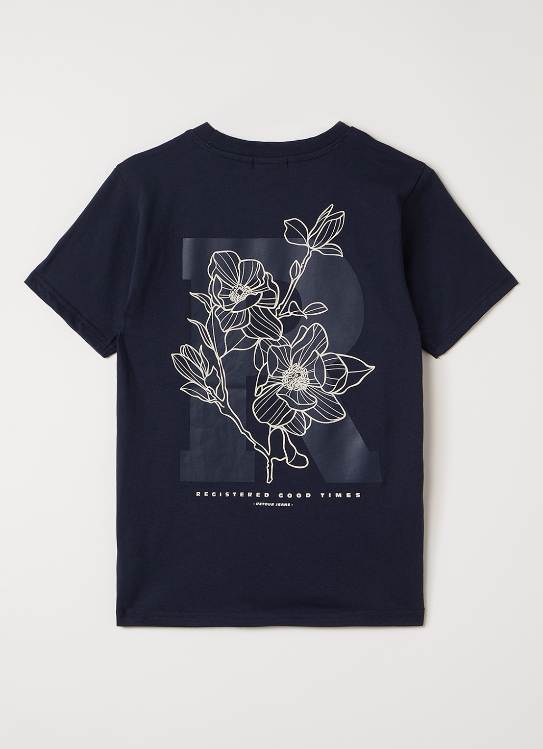 Retour Jeans Jarno T-shirt met front- en backprint - voorkant 2 donkerblauw