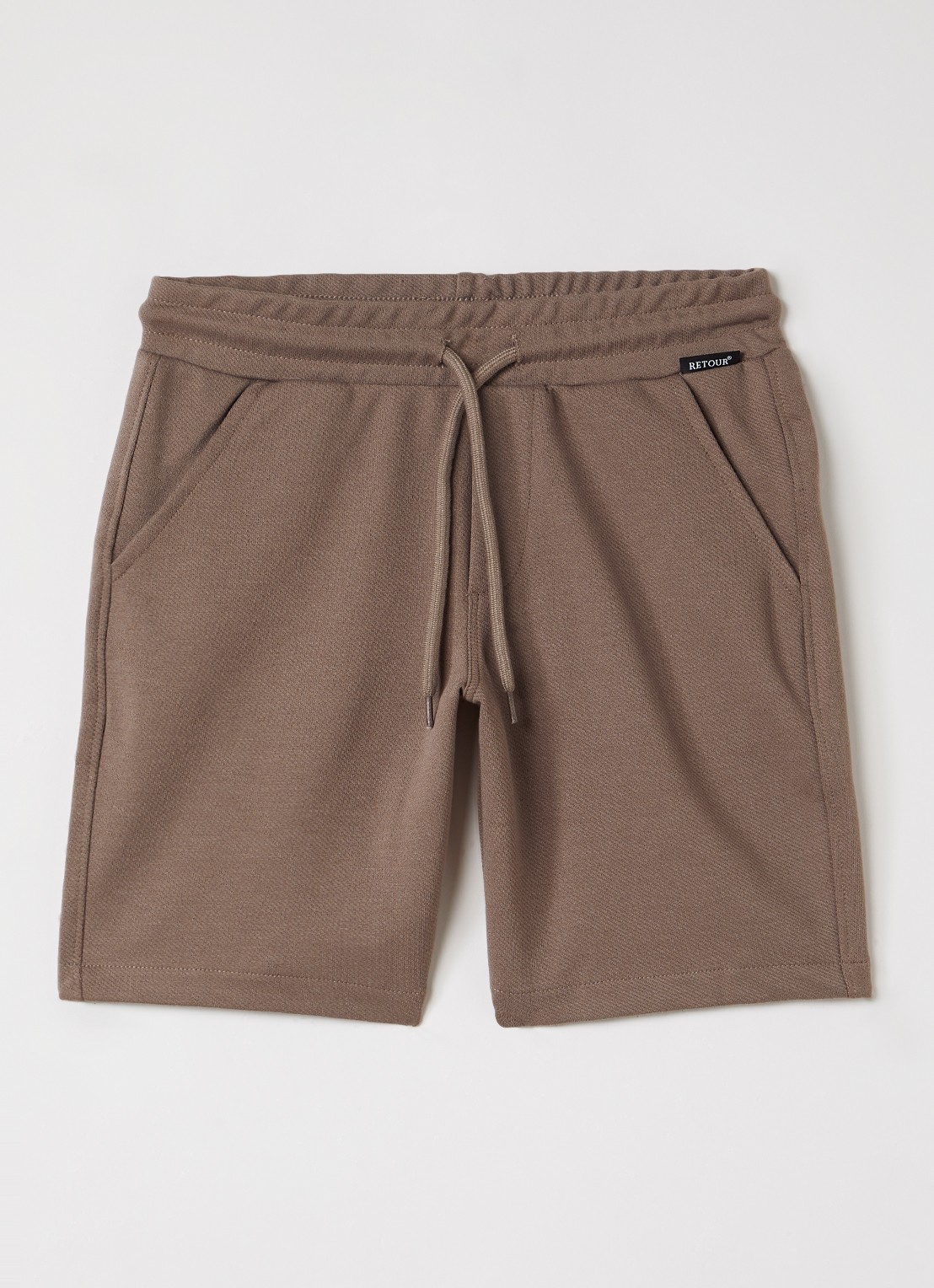 Retour Jeans Jones straight fit korte joggingbroek - voorkant lichtbruin
