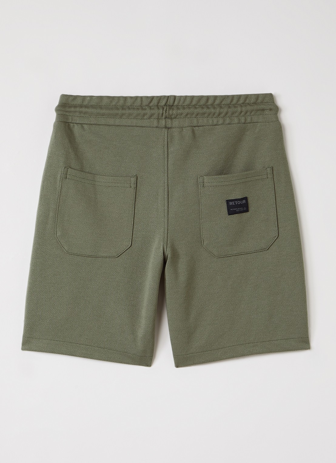 Retour Jeans Jones straight fit korte joggingbroek - voorkant 3 legergroen