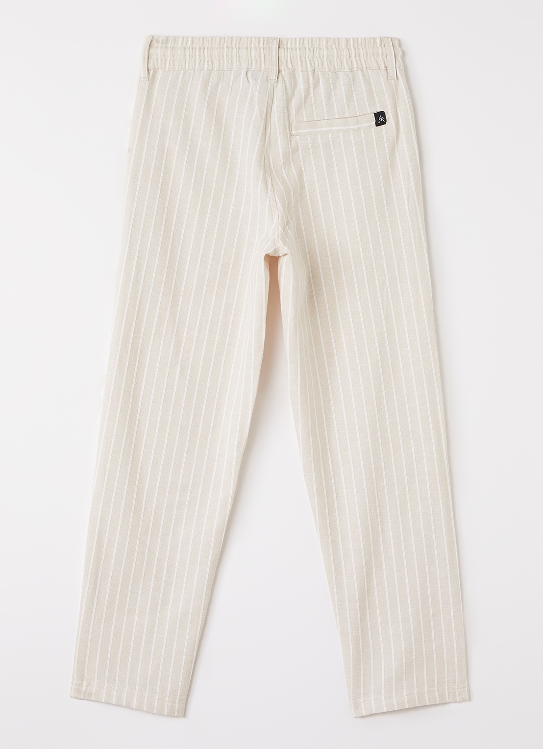 Retour Jeans Jurgen straight fit pantalon met streepprint - voorkant 2 beige