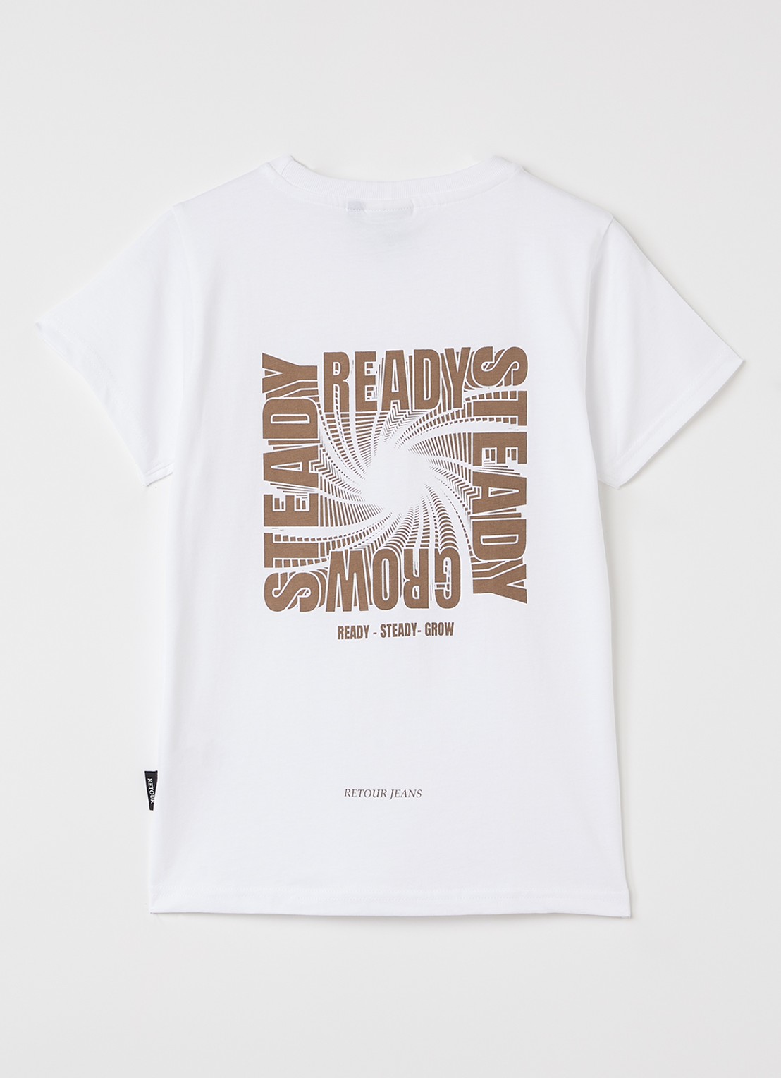 Retour Jeans Kyle T-shirt met logo - voorkant 2 gebroken wit