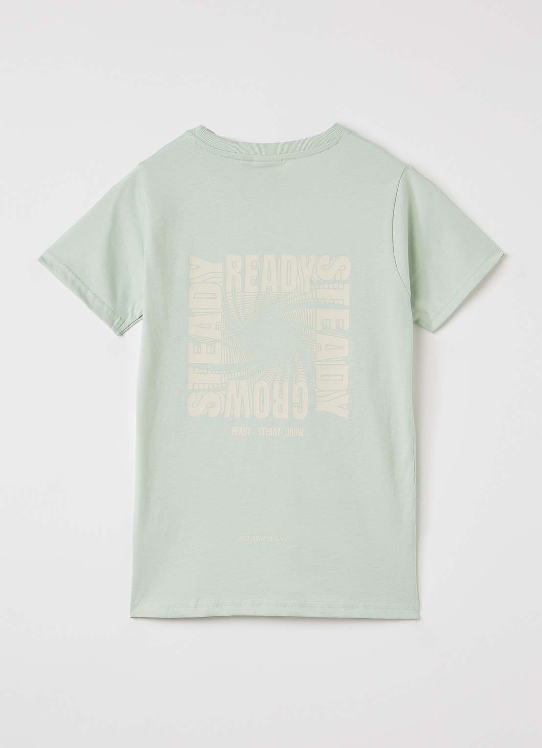 Retour Jeans Kyle T-shirt met logo - voorkant 2 lindegroen