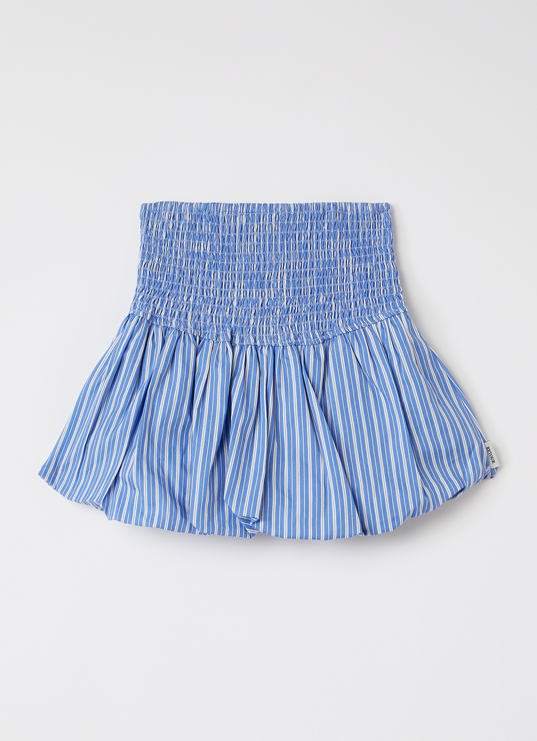 Retour Jeans Layla rok met streepprint - voorkant staalblauw