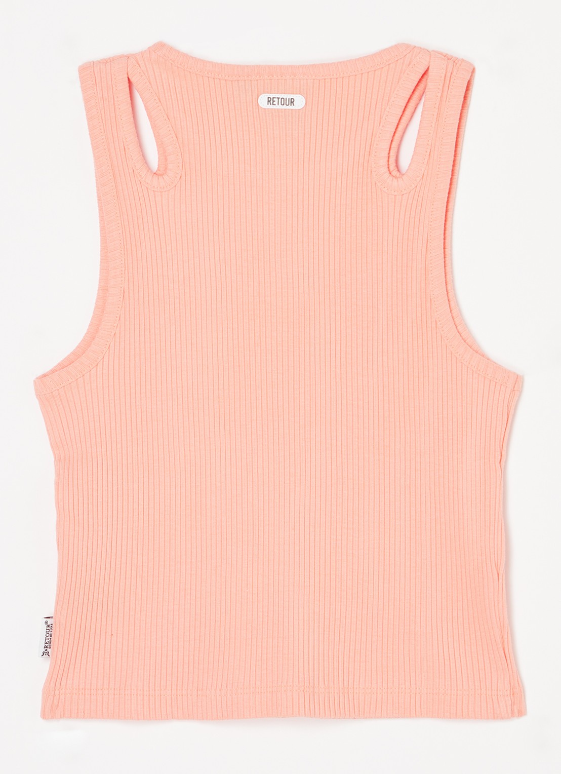 Retour Jeans Luna ribgebreide top met cut-out detail - voorkant 2 perzikroze