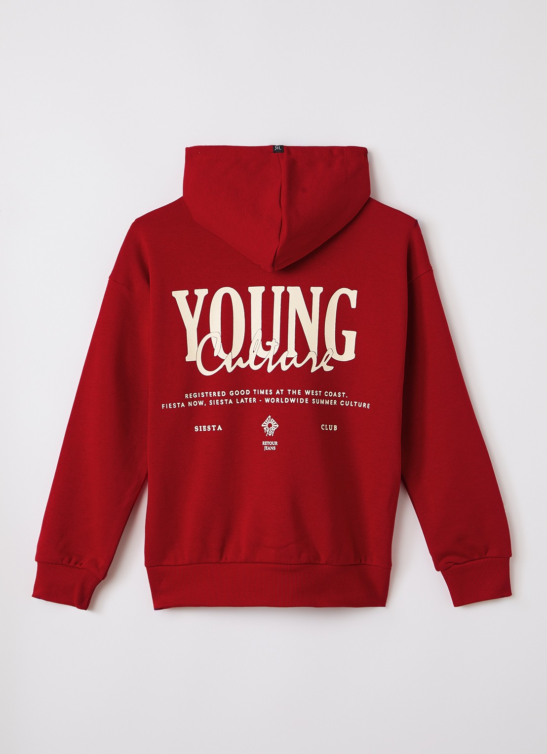 Retour Jeans Marijn hoodie met front- en backprint - voorkant 2 rood