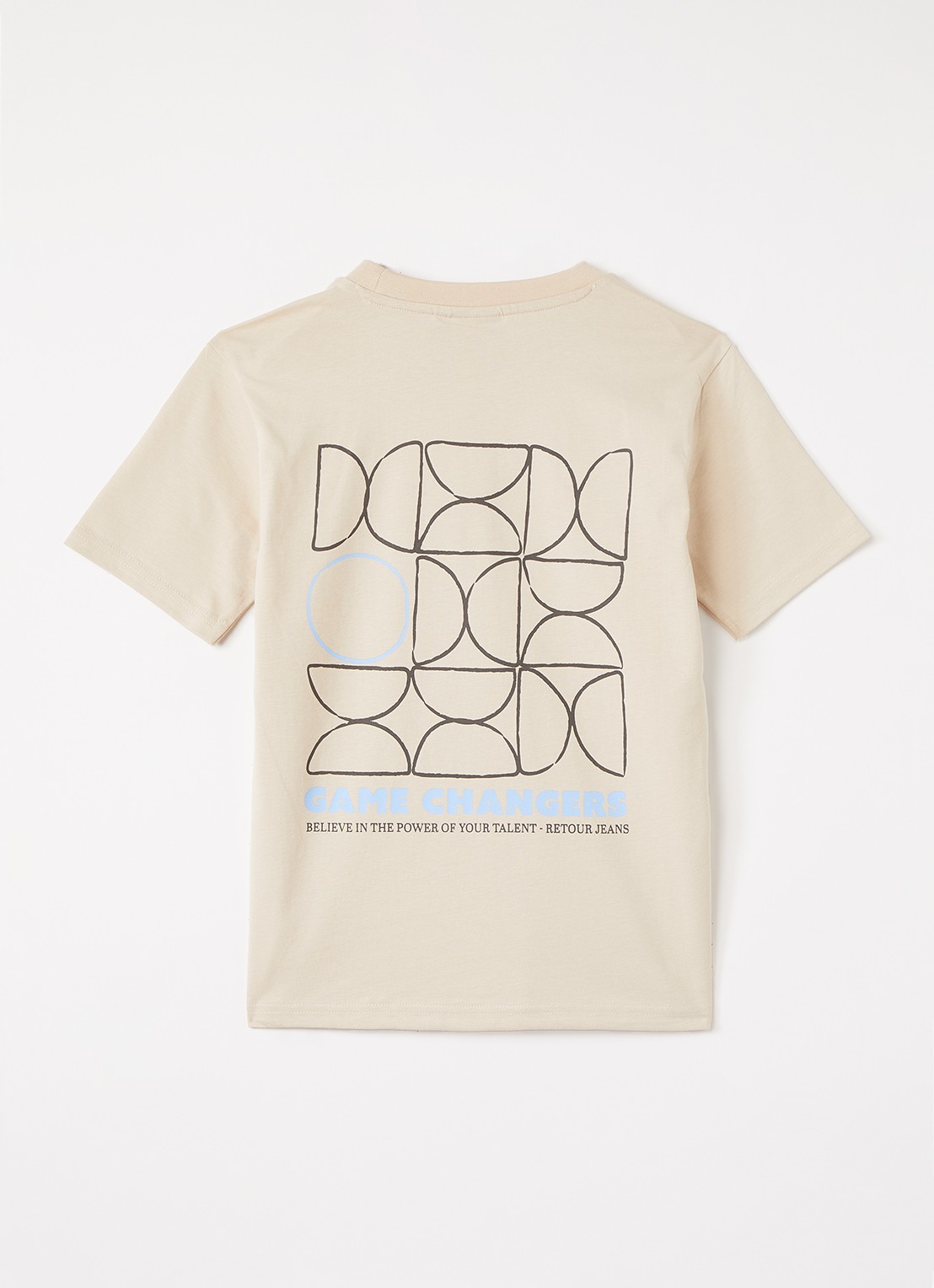 Retour Jeans Matz T-shirt met front- en backprint - voorkant 2 lichtbruin