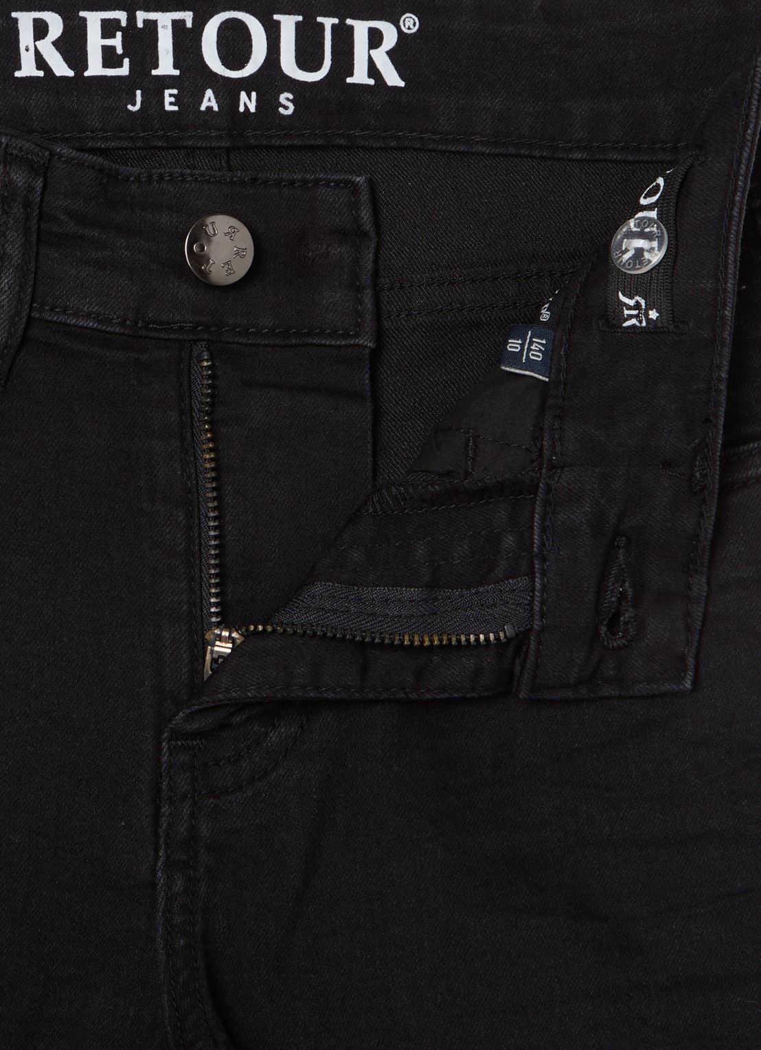 Retour Jeans Mikkie flared jeans met donkere wassing - detail zwart