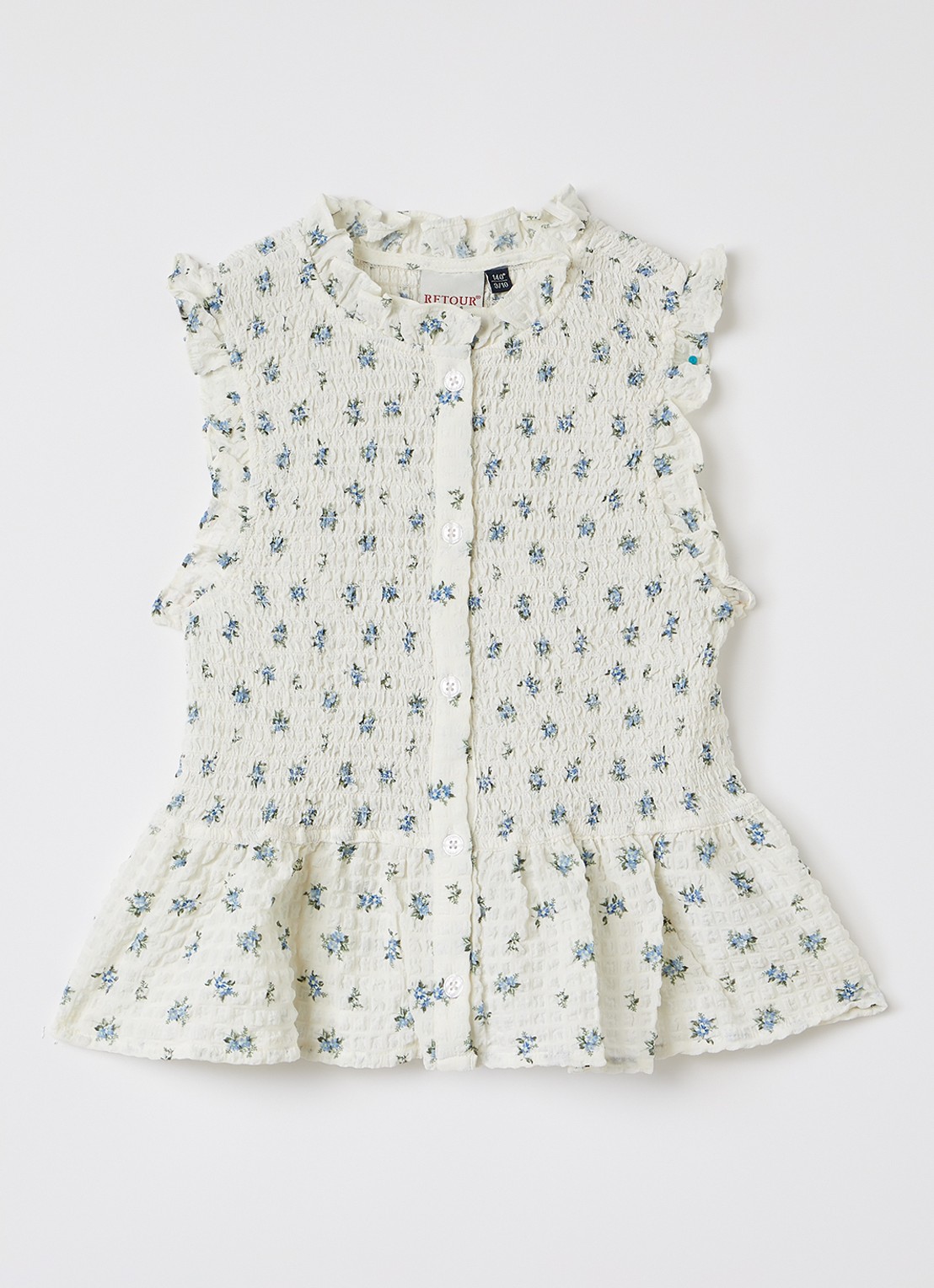 Retour Jeans Monica blouse met bloemenprint - voorkant gebroken wit