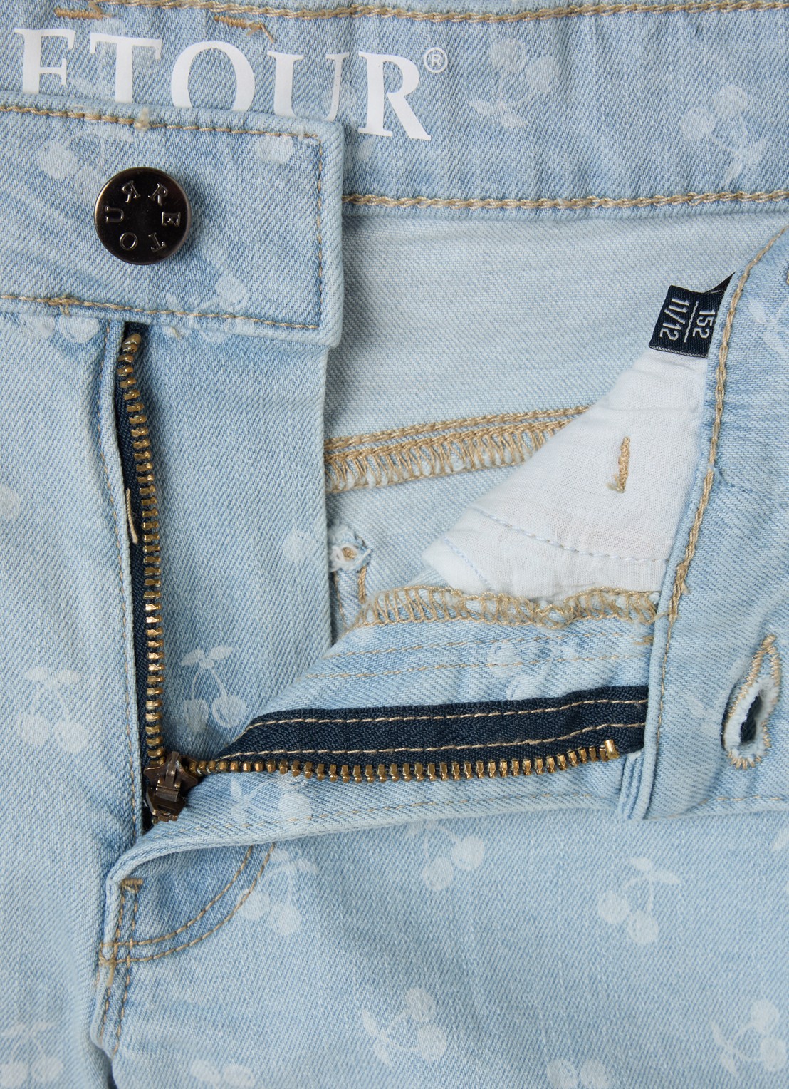 Retour Jeans Nuria straight fit korte broek van denim - detail indigo