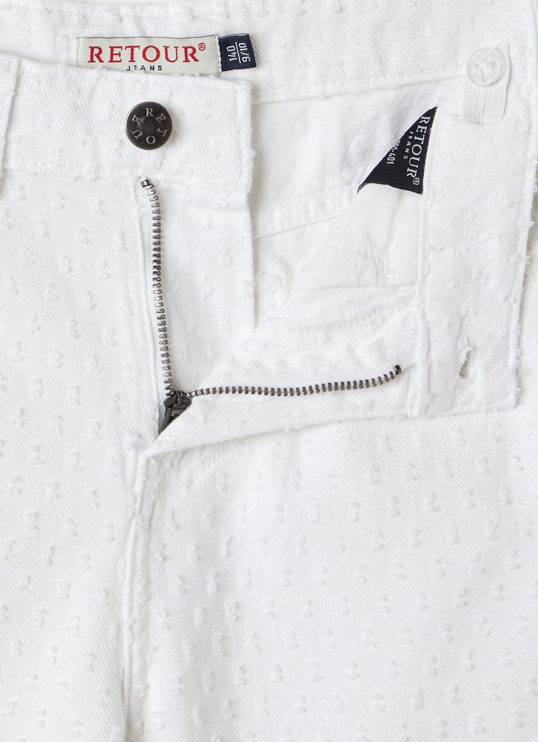 Retour Jeans Oda flared fit broek met structuur - detail wit
